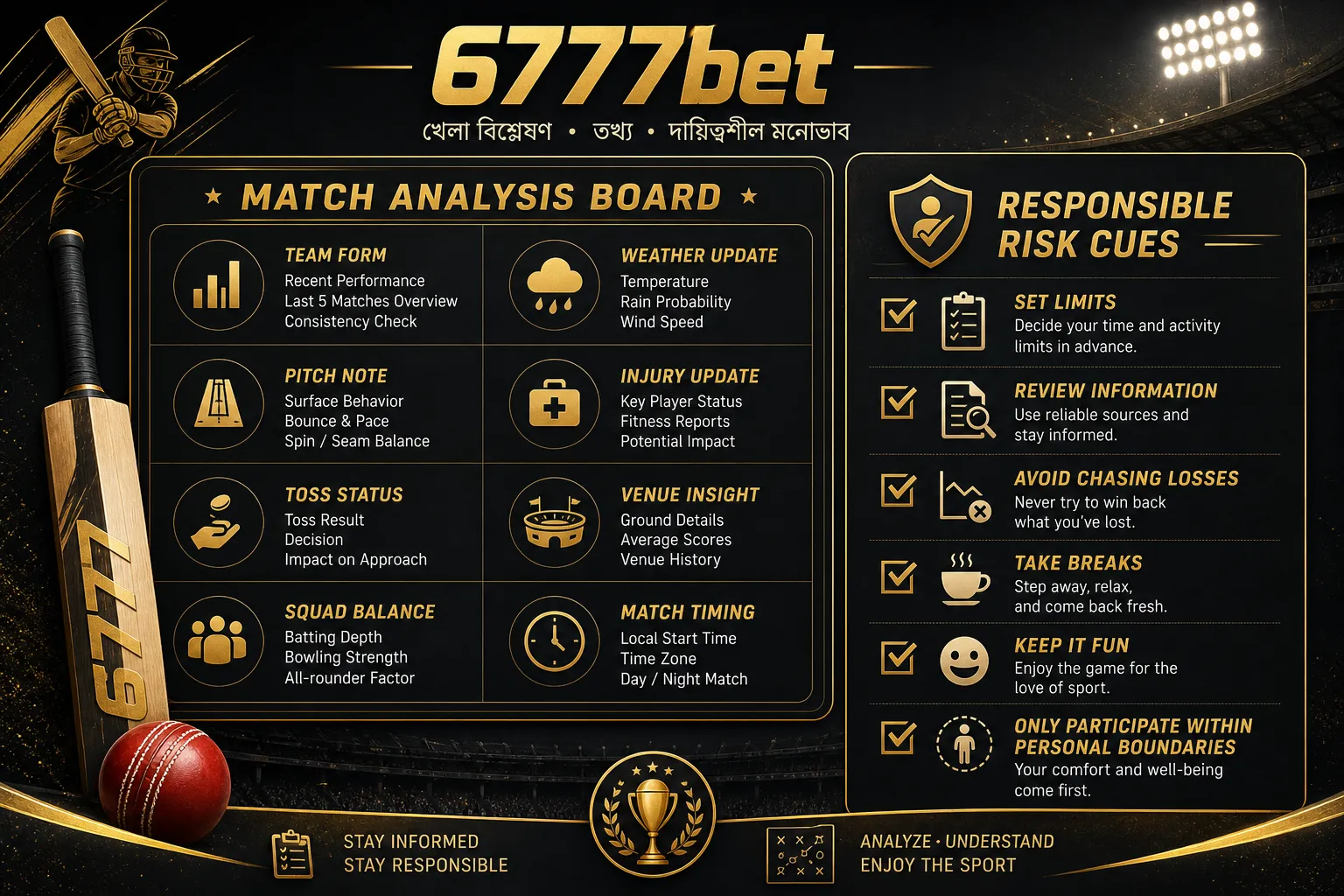 6777bet cricket sports betting Bangladesh risk checklist