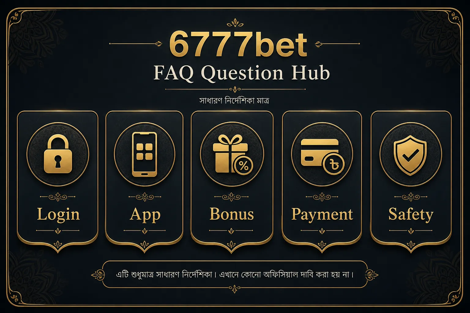 6777bet FAQ Bangladesh login app bonus casino payment help