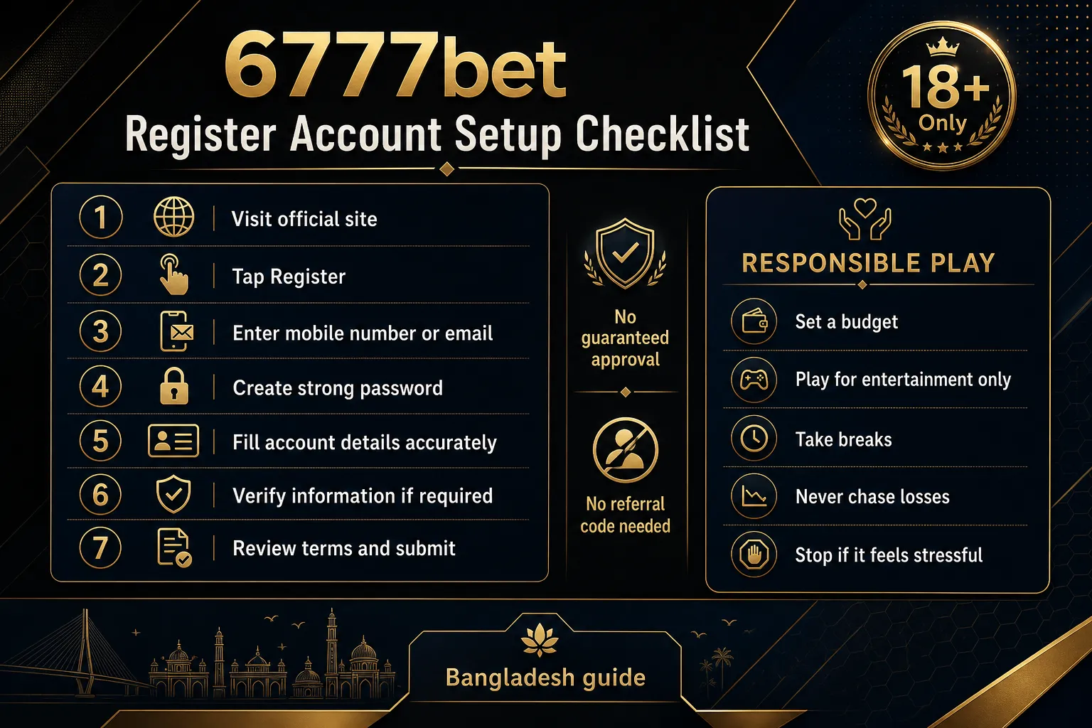 6777bet Register Bangladesh account setup checklist